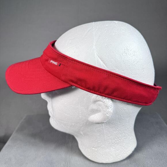 PING Hat Visor Strap Back Mens One Size Red Golf Sun Embroidered Pingman - Picture 6 of 11